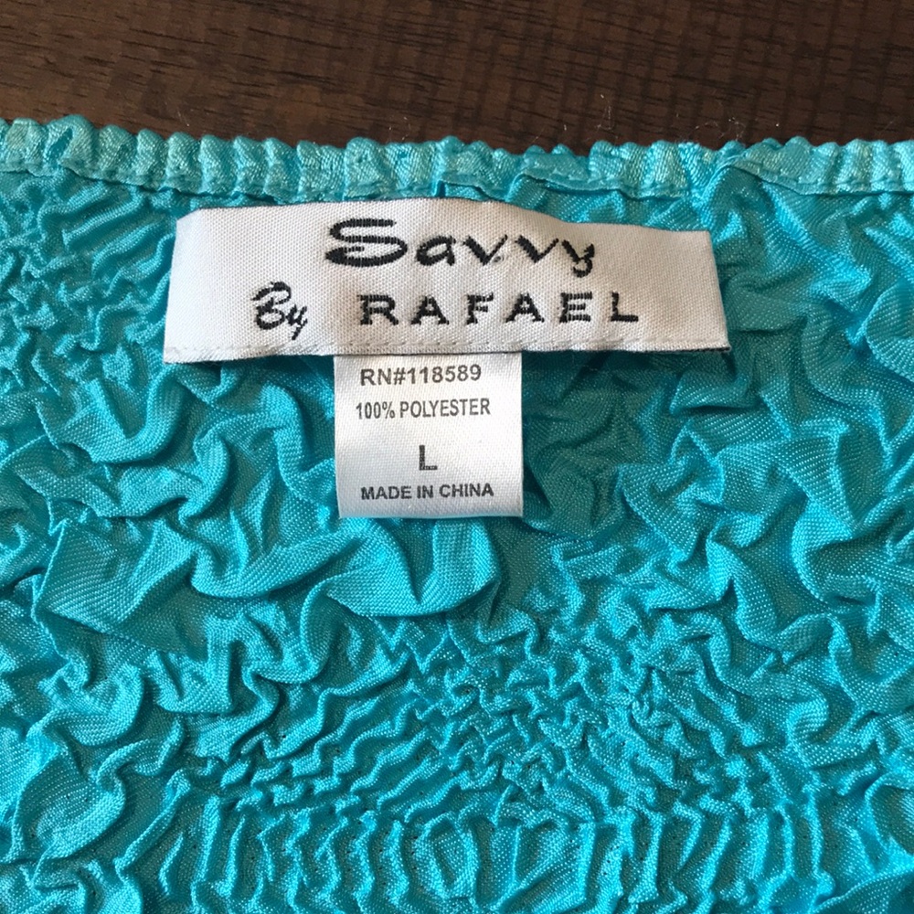 Vintage Sleeveless Teal Sequin Tank Top with Matching Button Down Blouse - Picture 13 of 17